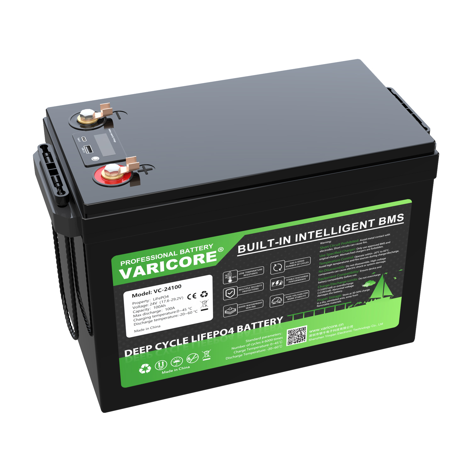VariCore VC-24100 24V/29.2V 100A LiFePO4 Battery